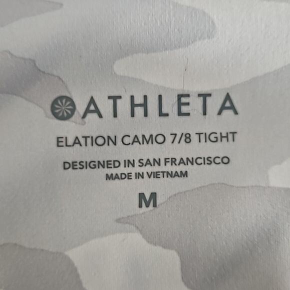Athleta Women's Elation Camo 7/8 Tight Leggings - Gray/White, Size Medium - Picture 6 of 6
